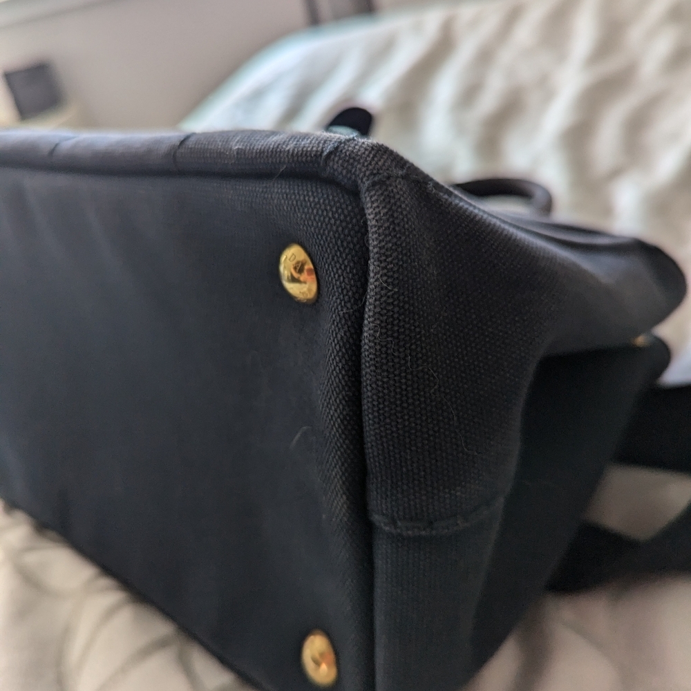 Prada navy blue canapa tote - Picture 5 of 10